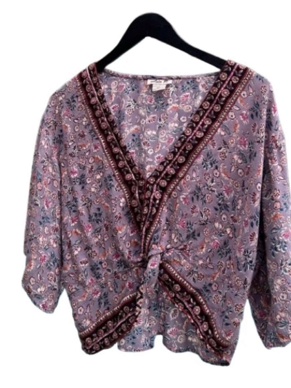 2 Items: Rachel Roy Print Geometric Long Sleeve Blouse AND LOLA P. Crop Boho - Picture 2 of 7